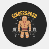Gingershred Funny Gingerbread Man Gym Bodybuilding Runder Aufkleber (Vorderseite)