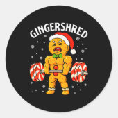 Gingershred Funny Gingerbread Man Gym Bodybuilding Runder Aufkleber (Vorderseite)