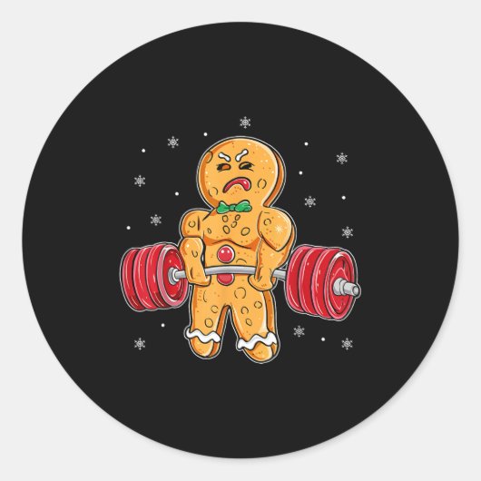 Gingershred Funny Gingerbread Man Gym Bodybuilding Runder Aufkleber (Vorderseite)