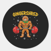 Gingershred Funny Gingerbread Man Gym Bodybuilding Runder Aufkleber (Vorderseite)