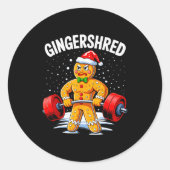 Gingershred Funny Gingerbread Man Gym Bodybuilding Runder Aufkleber (Vorderseite)