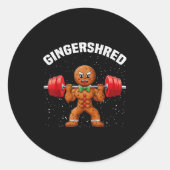 Gingershred Funny Gingerbread Man Gym Bodybuilding Runder Aufkleber (Vorderseite)