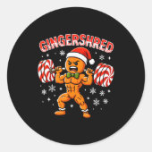 Gingershred Funny Gingerbread Man Gym Bodybuilding Runder Aufkleber (Vorderseite)