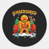 Gingershred Funny Gingerbread Man Gym Bodybuilding Runder Aufkleber (Vorderseite)