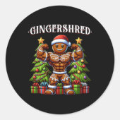 Gingershred Funny Gingerbread Man Gym Bodybuilding Runder Aufkleber (Vorderseite)