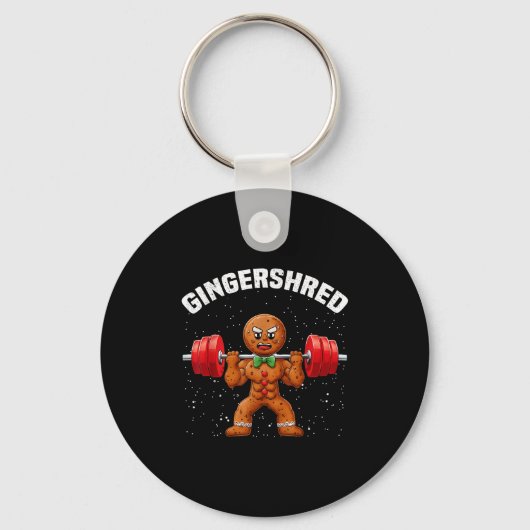 Gingershred Funny Gingerbread Man Gym Bodybuilding Schlüsselanhänger (Vorderseite)