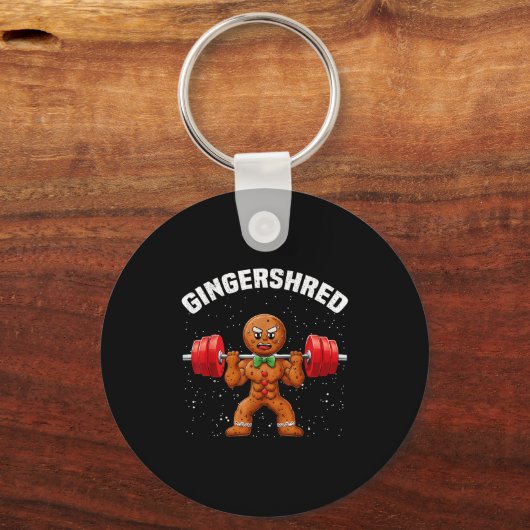 Gingershred Funny Gingerbread Man Gym Bodybuilding Schlüsselanhänger (Vorderseite)