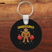 Gingershred Funny Gingerbread Man Gym Bodybuilding Schlüsselanhänger (Vorderseite)