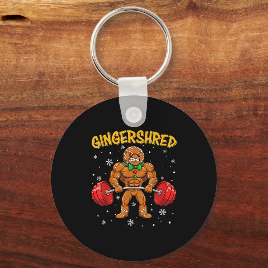 Gingershred Funny Gingerbread Man Gym Bodybuilding Schlüsselanhänger (Vorderseite)