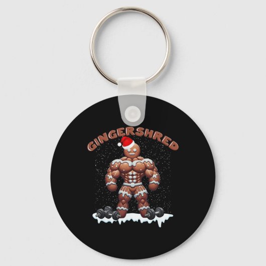 Gingershred Funny Gingerbread Man Gym Bodybuilding Schlüsselanhänger (Vorderseite)
