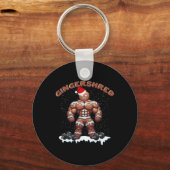 Gingershred Funny Gingerbread Man Gym Bodybuilding Schlüsselanhänger (Vorderseite)