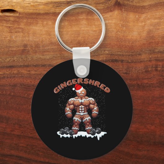 Gingershred Funny Gingerbread Man Gym Bodybuilding Schlüsselanhänger (Vorderseite)