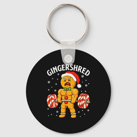 Gingershred Funny Gingerbread Man Gym Bodybuilding Schlüsselanhänger (Vorderseite)