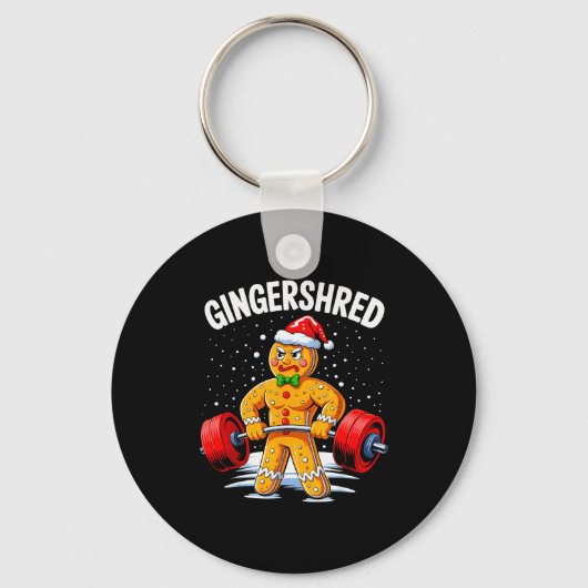 Gingershred Funny Gingerbread Man Gym Bodybuilding Schlüsselanhänger (Vorderseite)