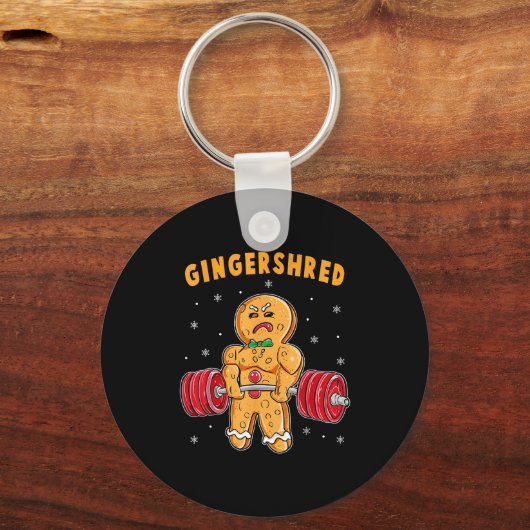 Gingershred Funny Gingerbread Man Gym Bodybuilding Schlüsselanhänger (Vorderseite)