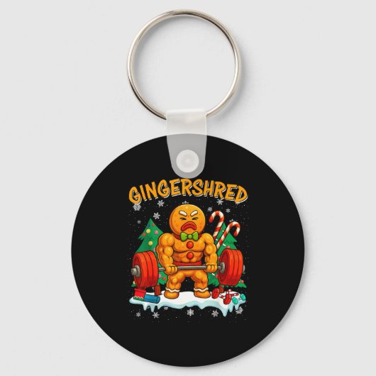 Gingershred Funny Gingerbread Man Gym Bodybuilding Schlüsselanhänger (Vorderseite)