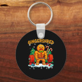 Gingershred Funny Gingerbread Man Gym Bodybuilding Schlüsselanhänger (Vorderseite)