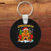 Gingershred Funny Gingerbread Man Gym Bodybuilding Schlüsselanhänger (Vorderseite)