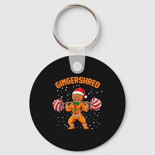 Gingershred Funny Gingerbread Man Gym Bodybuilding Schlüsselanhänger (Vorderseite)