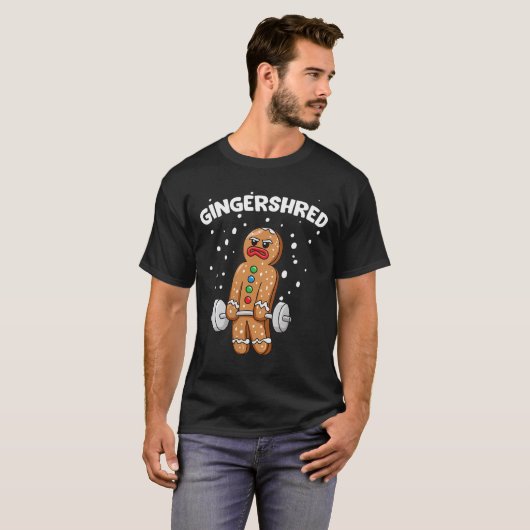 Gingershred Funny Gingerbread Man Gym Bodybuilding T-Shirt (Vorne ganz)