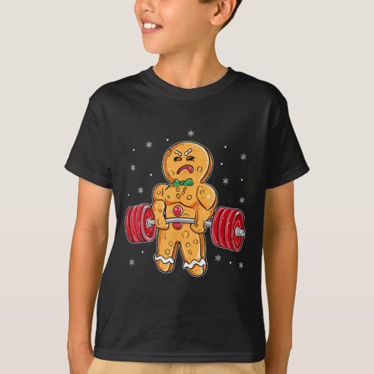 Gingershred Funny Gingerbread Man Gym Bodybuilding T-Shirt (Vorderseite)