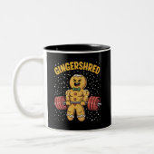 Gingershred Funny Gingerbread Man Gym Bodybuilding Zweifarbige Tasse (Links)