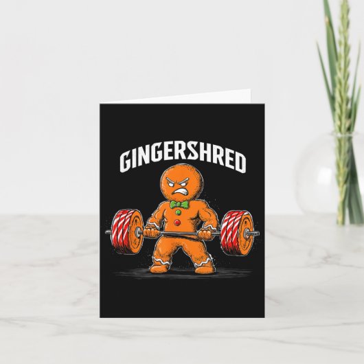 Gingershred Gingerbread Christmas Workout Gym Ging Karte (Vorderseite)