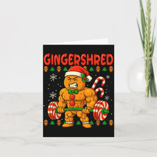 Gingershred Gingerbread Christmas Workout Gym Ging Karte (Vorderseite)