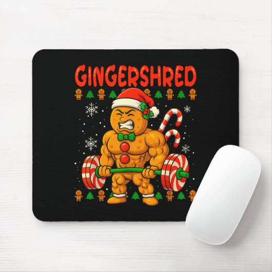 Gingershred Gingerbread Christmas Workout Gym Ging Mousepad (Mit Mouse)