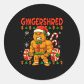 Gingershred Gingerbread Christmas Workout Gym Ging Runder Aufkleber (Vorderseite)