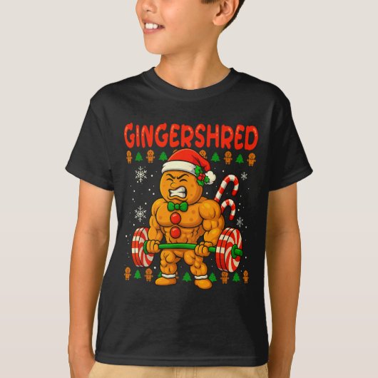 Gingershred Gingerbread Christmas Workout Gym Ging T-Shirt (Vorderseite)