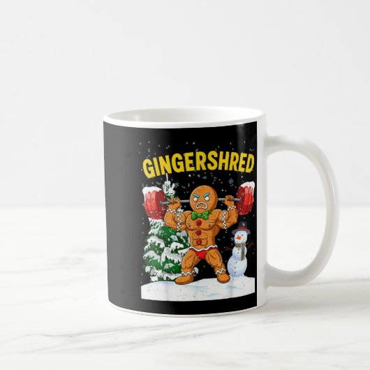 Gingershred Gingerbread Man Bodybuilding Christmas Kaffeetasse (Rechts)