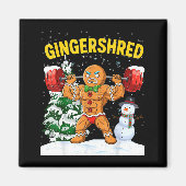Gingershred Gingerbread Man Bodybuilding Christmas Magnet (Vorne)