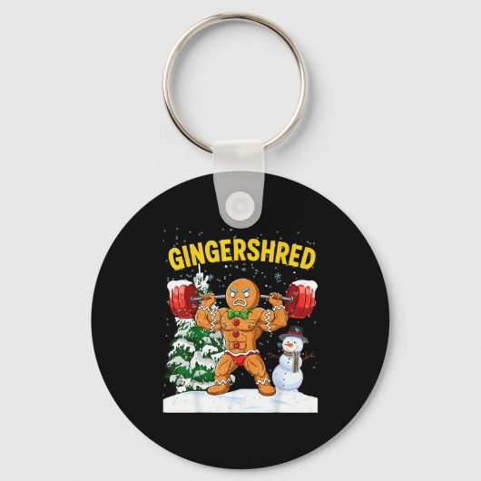 Gingershred Gingerbread Man Bodybuilding Christmas Schlüsselanhänger (Vorderseite)