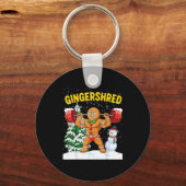 Gingershred Gingerbread Man Bodybuilding Christmas Schlüsselanhänger (Vorderseite)
