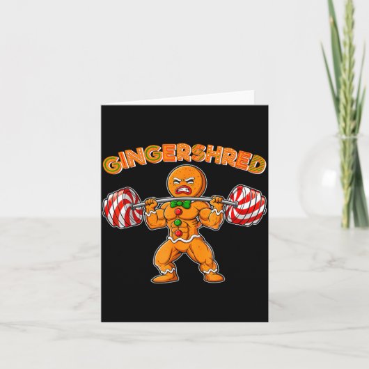 Gingershred Gingerbread Workout Pjs Christmas Xmas Karte (Vorderseite)