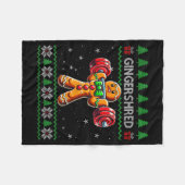 Gingershred Gym Christmas Ugly Sweater Gingerbread Fleecedecke (Vorderseite (Horizontal))
