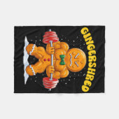 Gingershred Lustiger Weihnachtsmann-Gebäck Gym Kra Fleecedecke (Vorderseite (Horizontal))