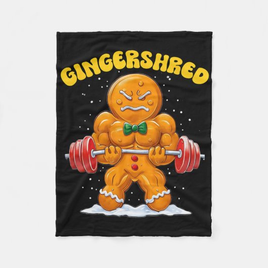 Gingershred Lustiger Weihnachtsmann-Gebäck Gym Kra Fleecedecke (Vorderseite)