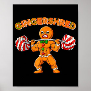 Gingershred Lustiger Weihnachtsmann Gym Fitness Poster