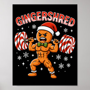 Gingershred Lustiger Weihnachtsmann Gym Fitnessstu Poster