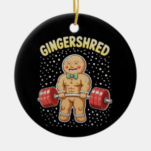 Gingershred Weihnachten Lebkuchen Fitnessstudio Bo Keramik Ornament