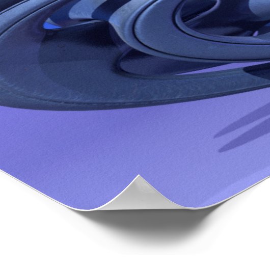 Gingezel Abstrakt 330 A 3D Skulptur in blau Poster (Ecke)