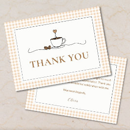 Gingham A Baby Is Brewing Baby Shower Thank You Dankeskarte