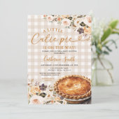 Gingham A little Cutie Pie Baby Shower Pumpkin  Einladung (Stehend Vorderseite)