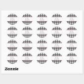 Gingham Address Labels Runder Aufkleber (Blatt)