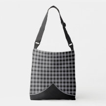 Gingham-adrette schwarze graue