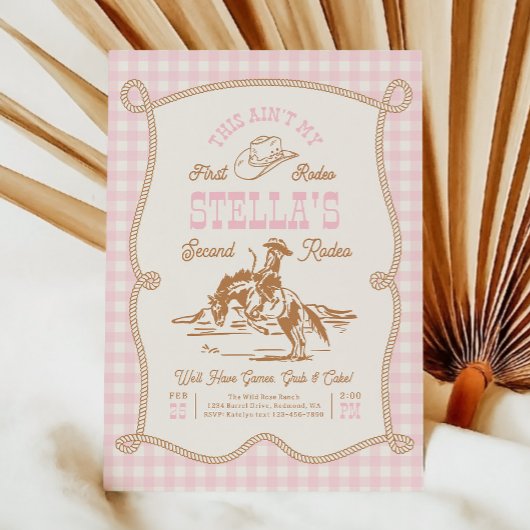 Gingham Ain't My First Rodeo Invitation Einladung