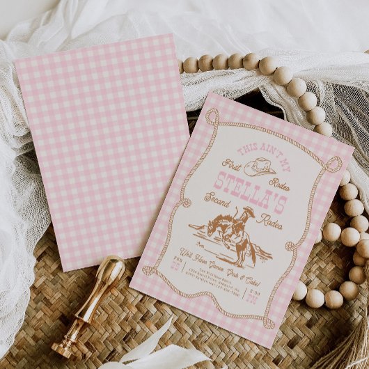 Gingham Ain't My First Rodeo Invitation Einladung