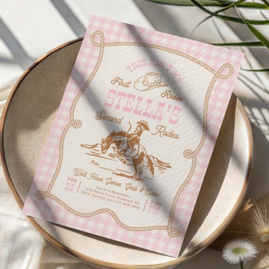 Gingham Ain't My First Rodeo Invitation Einladung